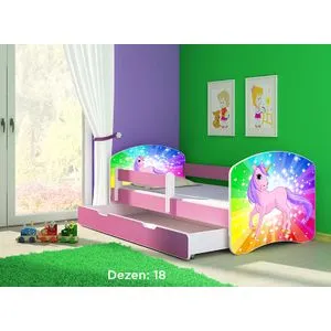 Deciji krevet ACMA II 160x80 F + dusek 6 cm PINK18