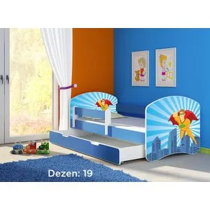 Deciji krevet ACMA II 180x80 F + dusek 6 cm BLUE19
