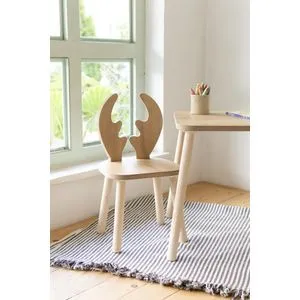 Deer One Chair Set - Brown Brown 
White Kid's Table Set