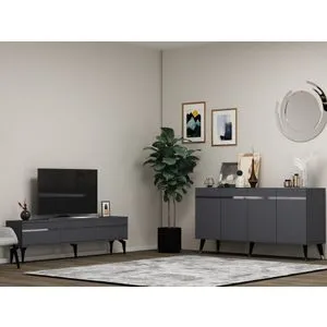 Defne - Anthracite, Silver Anthracite
Silver Living Room Furniture Set