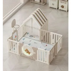 Dečija ogradica „Medin Mesec“ sa kućicom, košem i tablom za crtanje