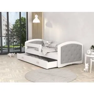 Dečiji tapicirani krevet MEGI - sivi - 180x80