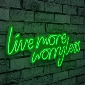 Dekorativna LED rasveta 'Live More Worry Less' - Zelena