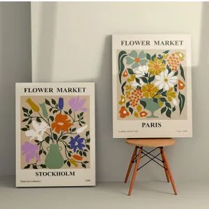 Dekorativna Slika na Platnu 2KNV4333 - Multikolor, 50 x 70 cm (Set od 2 Komada)