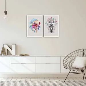 Dekorativna Slika u Okviru 2PBCT-10, Višebojna, MDF (Set od 2 Komada)