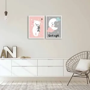Dekorativna Slika u Ramu 2PBCT-04, Višebojna, MDF (Set od 2 Komada)
