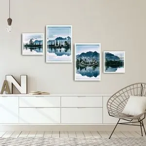 Dekorativni Šareni Slikarski Set u Okviru od MDF-a (4 Dela)