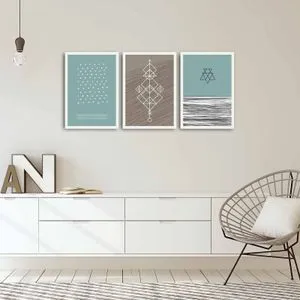 Dekorativni Trodelni Slikarski Set 3PBCT-10, Šareni Okvir od MDF-a