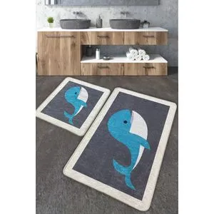 Delfino Multicolor Set Tepiha za Kupatilo (2 Komada)