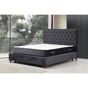 Deluxe Set 160 x 200 v3 - Antracitni Dupli Madrac, Osnova i Uzglavlje