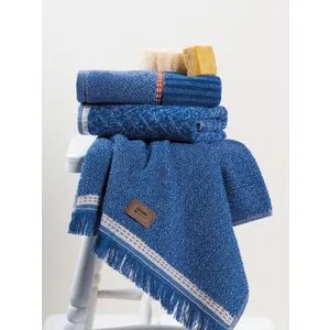 Denim - Blue Blue Hand Towel Set (3 Pieces)