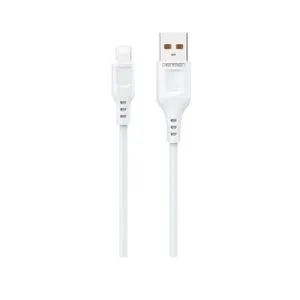 DENMEN D01L Lightning USB data kabl 2,4A 1m bela