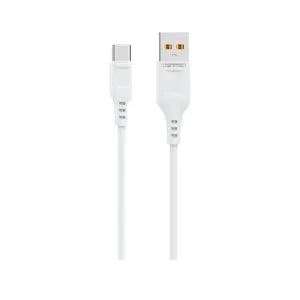 DENMEN D01T Type C USB data kabl 2,4A 1m bela