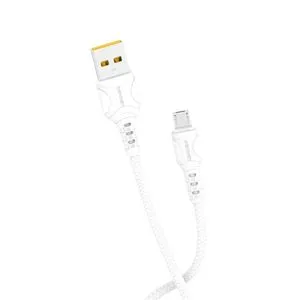 DENMEN D08V Micro USB data kabl 3,6A 1m bela