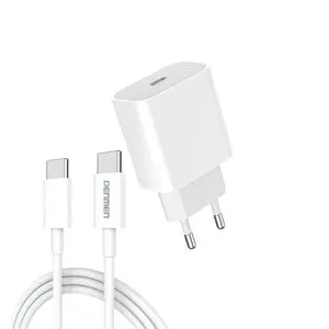 DENMEN DC06T Punjač za mobilne Type C 20W Fast + Type C kabl bela