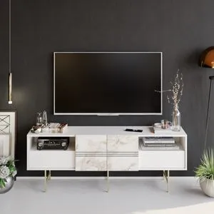 Derin - White White TV Stand