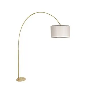 Deve Boynu Eskitme Lambader Silindir Finli Krem Abajurlu Cream Floor Lamp