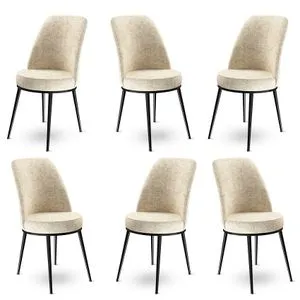 Dexa - Cream, Black Cream
Black Chair Set (6 Pieces)