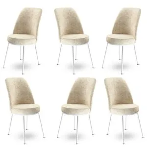 Dexa - Cream, White Cream
White Chair Set (6 Pieces)