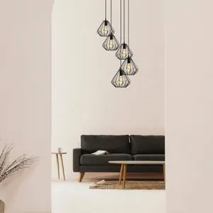 Diamond - 704-5S2 Black Chandelier