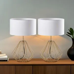 Diamond - S-711 - Set Gold Table Lamp Set (2 Pieces)