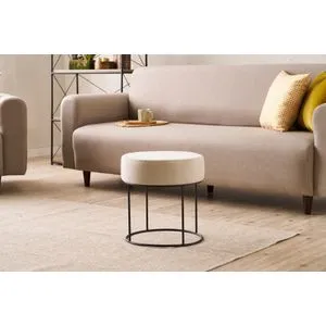 Didim - Cream Cream Pouffe