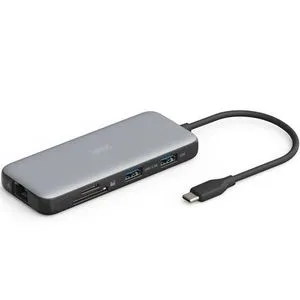 Digitus DA-70915 USB-C priključna stanica 8 u 1, 2x HDMI 4K60, PD 100W