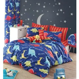 Dinazorus - Plavi, Crveni i Žuti Set Posteljine