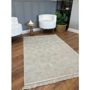 Dizajn Kare - Sivi Tepih (200 x 290 cm)