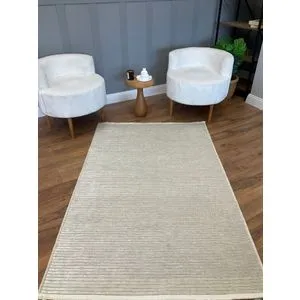 Dizayn Şönil Kilim - Cream Cream Carpet (80 x 300)