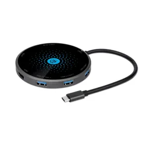 Docking stanica Manhattan 166560 8in1 USB-C - HDMI/3xUSB/CR/PD 60W/bežični punjač