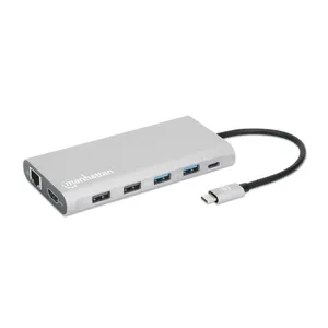 Docking station Manhattan 130660 12in1 USB-C - 3xHDMI/4xUSB/LAN/CR/PD 100W