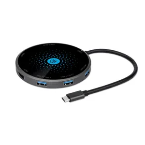 Docking station Manhattan 166560 8in1 USB-C - HDMI/3xUSB/CR/PD 60W/bež. punjač