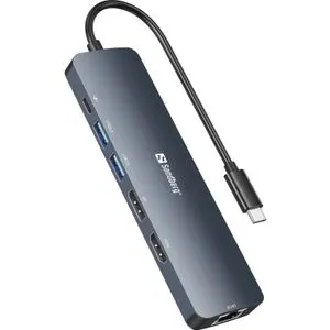 Docking station Sandberg USB-C - HDMI/DP/LAN/2xUSB 3.0/USB C PD 100W 136-43