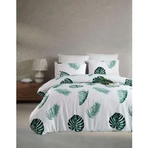 Dominik - White White Satin King Quilt Cover Set (FR)