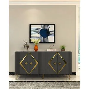 Domino KB150 - Antracit, Zlatni Antracit Konsolni Sto