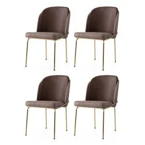 Dore - 127 V4 Gold
Brown Chair Set (4 Pieces)