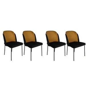 Dore-142 V4 Mustard
Black Chair Set (4 Pieces)