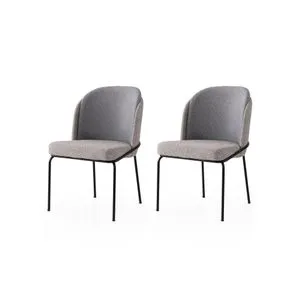 Dore - 175 V2 Gold Sivi Set Stolica (2 Komada)