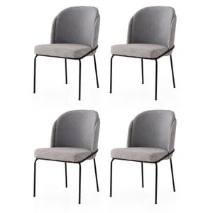 Dore - 175 V4 Gold
Grey Chair Set (4 Pieces)