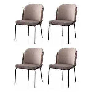 Dore - 180 V4 Gold Set Stolica u Svetlo Braon Boji (4 Komada)