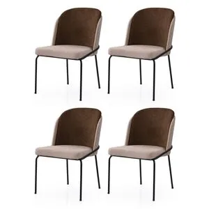 Dore - 193 V4 Gold
Cream
Brown Chair Set (4 Pieces)