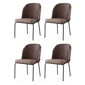 Dore - 194 V4 Gold
Brown Chair Set (4 Pieces)
