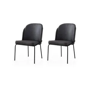 Dore - 195 V2 Gold
Black Chair Set (2 Pieces)