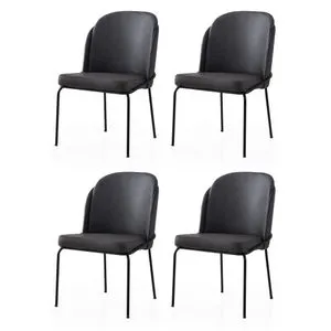 Dore - 195 V4 Gold
Black Chair Set (4 Pieces)