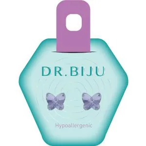 Dr.Biju minđuše 5.0mm ljubačaste leptir