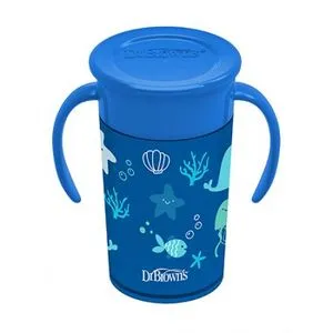 Dr.Brown'S Šolja 360 Stepeni No Spill Sa Ručkama Od 300Ml - Plava