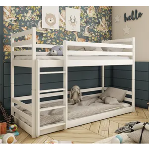 Drveni Dečiji Krevet Na Sprat Mini - Beli - 160*80 Cm