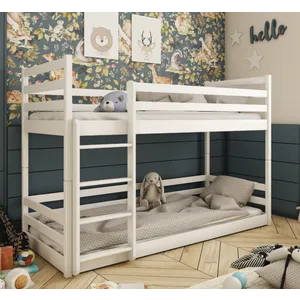 Drveni Dečiji Krevet Na Sprat Mini - Beli - 160*80 Cm