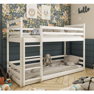 Drveni Dečiji Krevet Na Sprat Mini - Beli - 180*80 Cm